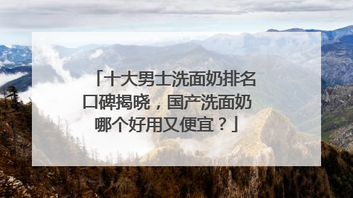 十大男士洗面奶排名口碑揭晓，国产洗面奶哪个好用又便宜？