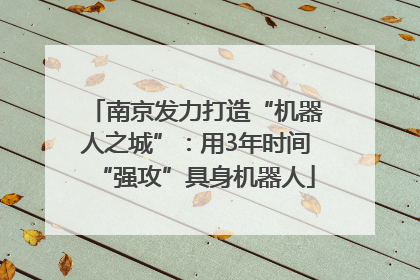 南京发力打造“机器人之城”：用3年时间“强攻”具身机器人