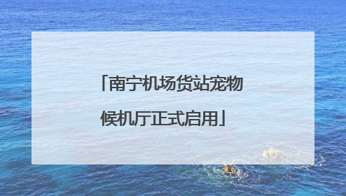 南宁机场货站宠物候机厅正式启用