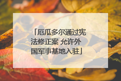 厄瓜多尔通过宪法修正案 允许外国军事基地入驻