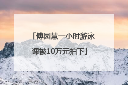 傅园慧一小时游泳课被10万元拍下