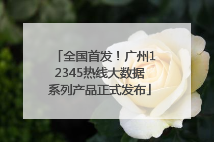 全国首发！广州12345热线大数据系列产品正式发布