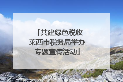 共建绿色税收 莱西市税务局举办专题宣传活动