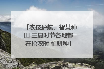 农技护航、智慧种田 三夏时节各地都在抢农时 忙耕种