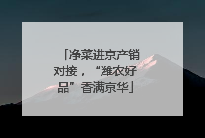 净菜进京产销对接，“潍农好品”香满京华