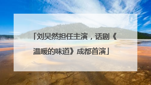 刘昊然担任主演，话剧《温暖的味道》成都首演