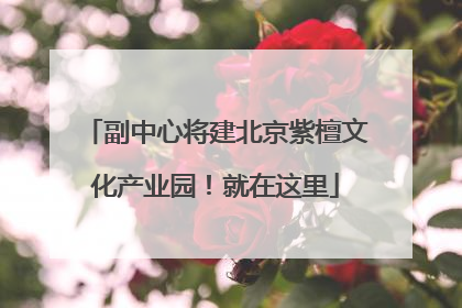 副中心将建北京紫檀文化产业园！就在这里
