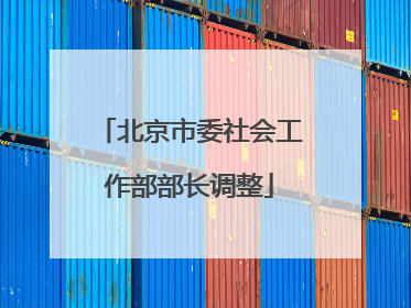北京市委社会工作部部长调整