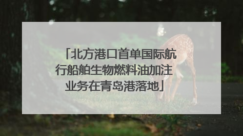 北方港口首单国际航行船舶生物燃料油加注业务在青岛港落地