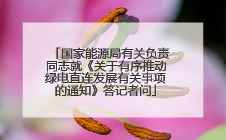国家能源局有关负责同志就《关于有序推动绿电直连发展有关事项的通知》答记者问