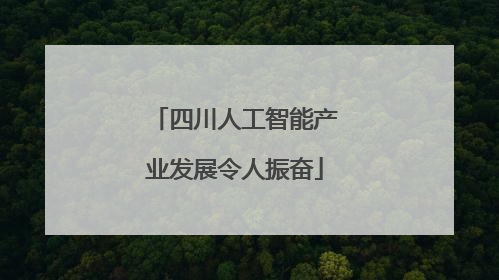 四川人工智能产业发展令人振奋