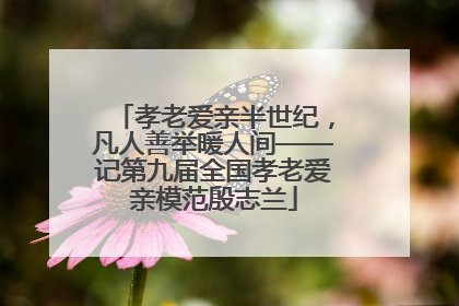 孝老爱亲半世纪，凡人善举暖人间——记第九届全国孝老爱亲模范殷志兰
