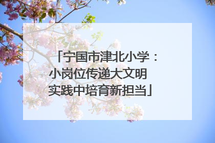 宁国市津北小学：小岗位传递大文明 实践中培育新担当