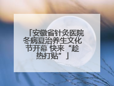 安徽省针灸医院冬病夏治养生文化节开幕 快来“趁热打贴”