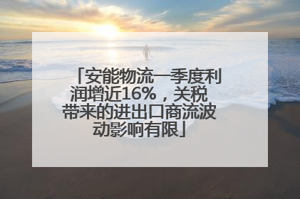 安能物流一季度利润增近16%，关税带来的进出口商流波动影响有限