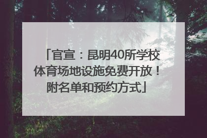 官宣：昆明40所学校体育场地设施免费开放！附名单和预约方式