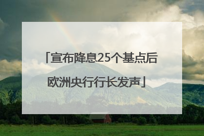 宣布降息25个基点后 欧洲央行行长发声