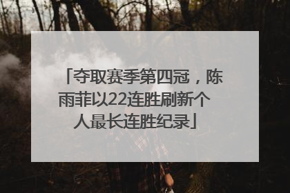 夺取赛季第四冠，陈雨菲以22连胜刷新个人最长连胜纪录