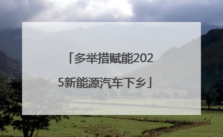 多举措赋能2025新能源汽车下乡