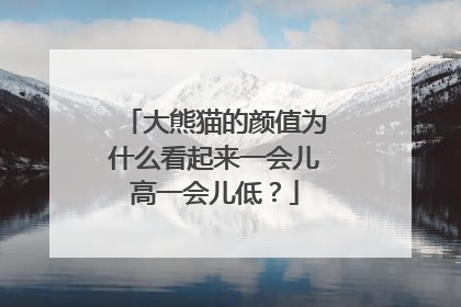 大熊猫的颜值为什么看起来一会儿高一会儿低？
