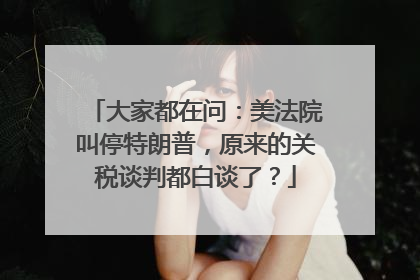 大家都在问：美法院叫停特朗普，原来的关税谈判都白谈了？