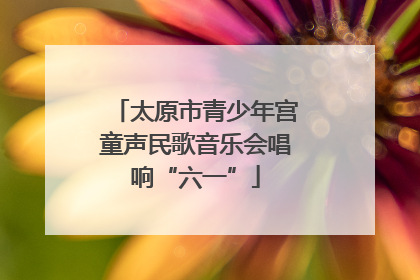 太原市青少年宫童声民歌音乐会唱响“六一”