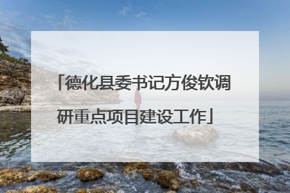 德化县委书记方俊钦调研重点项目建设工作