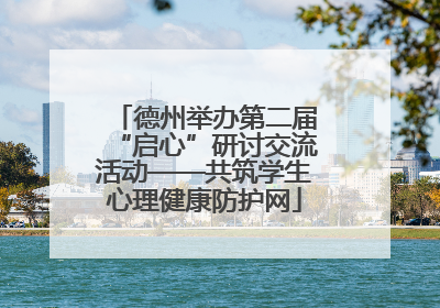 德州举办第二届“启心”研讨交流活动——共筑学生心理健康防护网