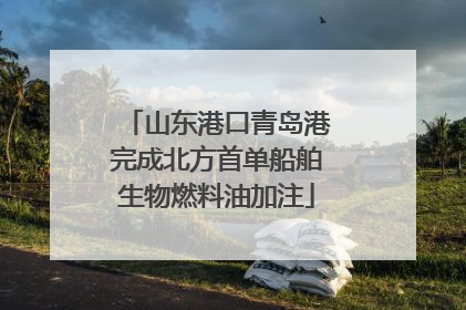 山东港口青岛港完成北方首单船舶生物燃料油加注