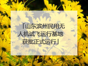 山东滨州民用无人机试飞运行基地获批正式运行
