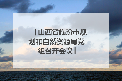 山西省临汾市规划和自然资源局党组召开会议