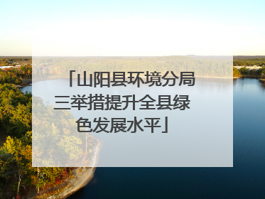山阳县环境分局三举措提升全县绿色发展水平