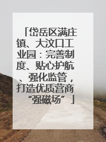 岱岳区满庄镇、大汶口工业园：完善制度、贴心护航、强化监管，打造优质营商“强磁场”