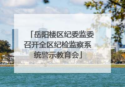 岳阳楼区纪委监委召开全区纪检监察系统警示教育会