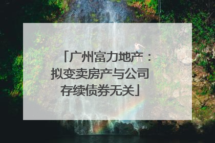 广州富力地产：拟变卖房产与公司存续债券无关