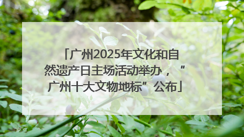 广州2025年文化和自然遗产日主场活动举办，“广州十大文物地标”公布