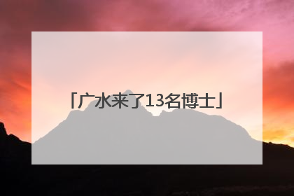 广水来了13名博士