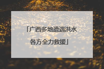 广西多地遭遇洪水 各方全力救援