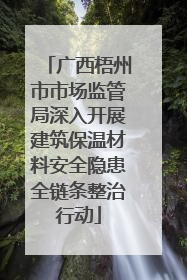 广西梧州市市场监管局深入开展建筑保温材料安全隐患全链条整治行动