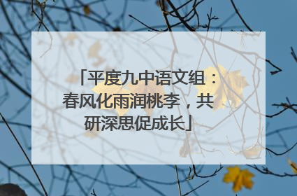 平度九中语文组：春风化雨润桃李，共研深思促成长