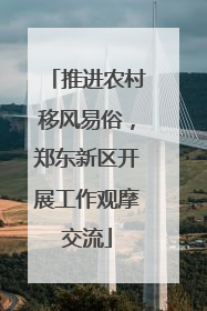 推进农村移风易俗，郑东新区开展工作观摩交流