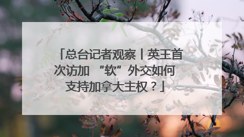 总台记者观察丨英王首次访加 “软”外交如何支持加拿大主权？