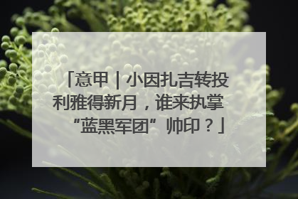意甲｜小因扎吉转投利雅得新月，谁来执掌“蓝黑军团”帅印？
