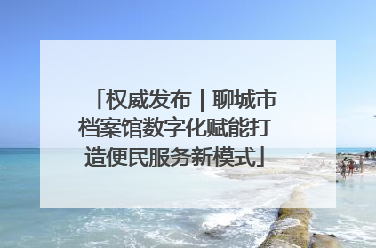 权威发布｜聊城市档案馆数字化赋能打造便民服务新模式