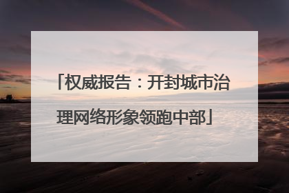 权威报告：开封城市治理网络形象领跑中部