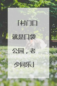 村门口就是口袋公园，老少同乐