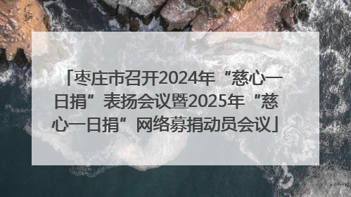 枣庄市召开2024年“慈心一日捐”表扬会议暨2025年“慈心一日捐”网络募捐动员会议