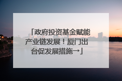 政府投资基金赋能产业链发展！厦门出台促发展措施→