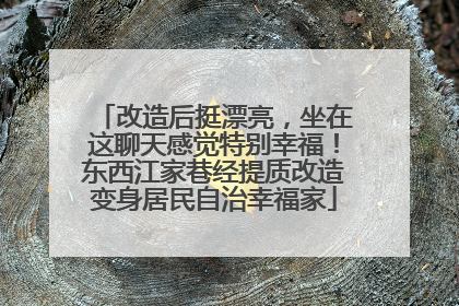 改造后挺漂亮，坐在这聊天感觉特别幸福！东西江家巷经提质改造变身居民自治幸福家
