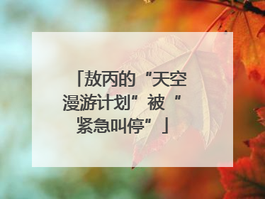 敖丙的“天空漫游计划”被“紧急叫停”